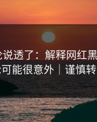高赞评论说透了：解释网红黑料——结论可能很意外｜谨慎转发