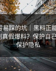 新手最容易踩的坑｜黑料正能量往期-怎么辨别真假爆料？保护自己最重要｜保护隐私