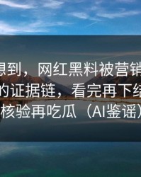 我真没想到，网红黑料被营销号盯上：最致命的证据链，看完再下结论｜先核验再吃瓜（AI鉴谣）