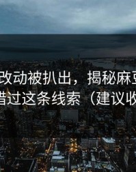 新版本改动被扒出，揭秘麻豆影视｜别错过这条线索（建议收藏）