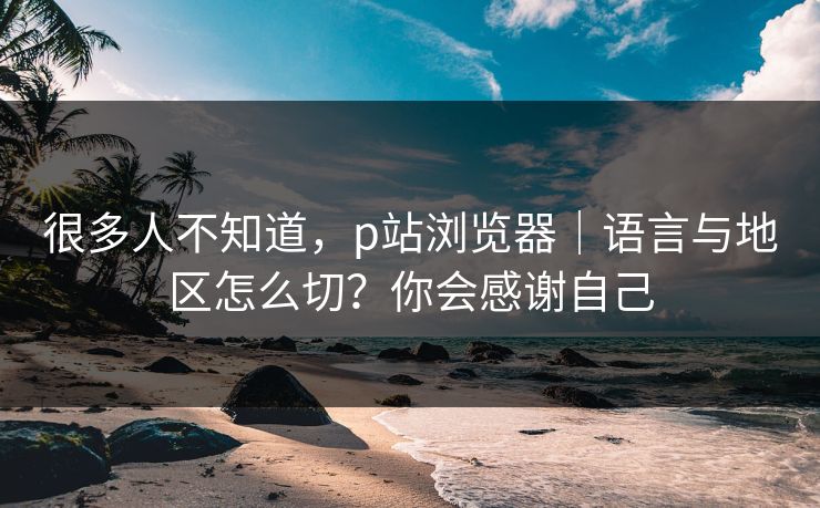 很多人不知道，p站浏览器｜语言与地区怎么切？你会感谢自己