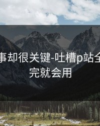 看似小事却很关键-吐槽p站全称：看完就会用