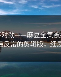 越看越不对劲——麻豆全集被扒出细节——最反常的剪辑版，细思极恐