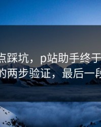 今晚差点踩坑，p站助手终于弄明白-最安全的两步验证，最后一段很重要