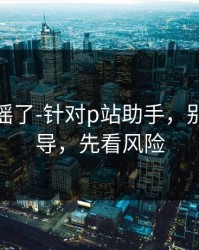 别再传谣了-针对p站助手，别再被误导，先看风险