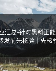 官方回应汇总-针对黑料正能量往期：转发前先核验｜先核验
