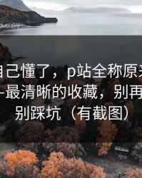 我以为自己懂了，p站全称原来是这个原因——最清晰的收藏，别再被套路，别踩坑（有截图）