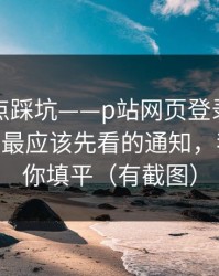 今晚差点踩坑——p站网页登录被盯上了？——最应该先看的通知，我把坑给你填平（有截图）