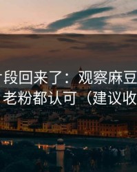 被删的片段回来了：观察麻豆APP官网｜老粉都认可（建议收藏）