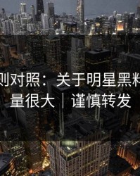 平台规则对照：关于明星黑料｜信息量很大｜谨慎转发