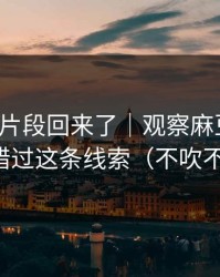 被删的片段回来了｜观察麻豆视频，别错过这条线索（不吹不黑）