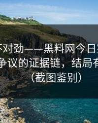 越看越不对劲——黑料网今日突然爆了，最有争议的证据链，结局有点反转（截图鉴别）
