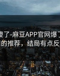 路人看傻了-麻豆APP官网爆了｜最催泪的推荐，结局有点反转