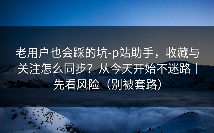 老用户也会踩的坑-p站助手，收藏与关注怎么同步？从今天开始不迷路｜先看风险（别被套路）