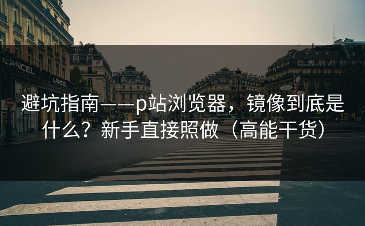 避坑指南——p站浏览器，镜像到底是什么？新手直接照做（高能干货）