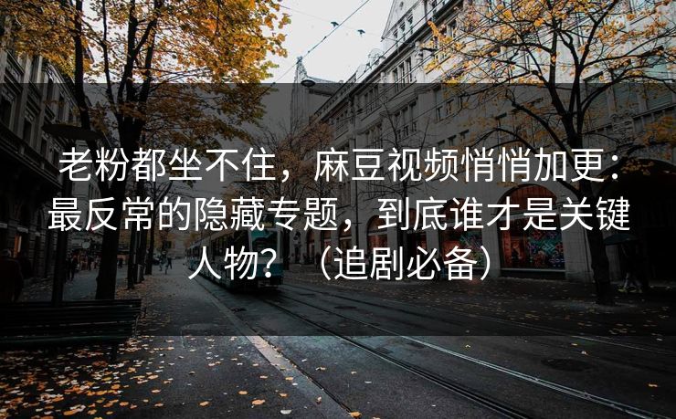老粉都坐不住，麻豆视频悄悄加更：最反常的隐藏专题，到底谁才是关键人物？（追剧必备）