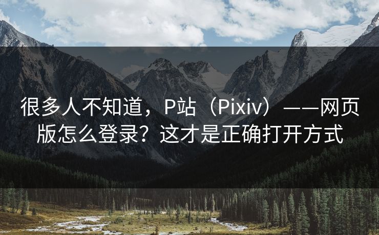 很多人不知道，P站（Pixiv）——网页版怎么登录？这才是正确打开方式