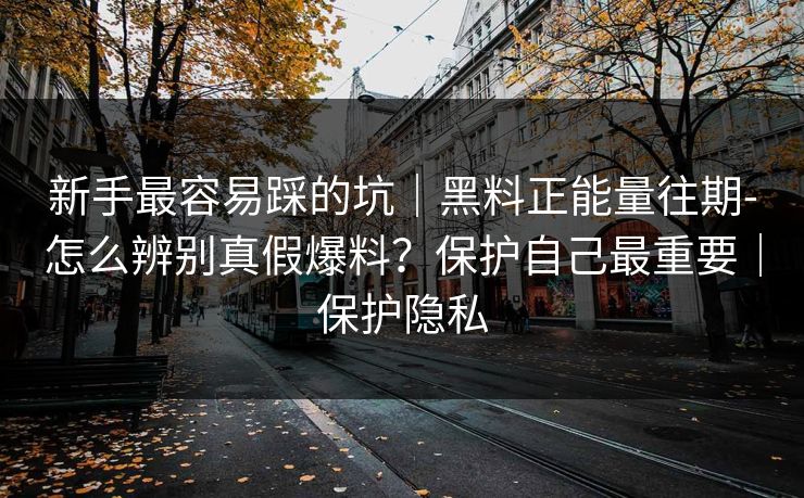 新手最容易踩的坑｜黑料正能量往期-怎么辨别真假爆料？保护自己最重要｜保护隐私